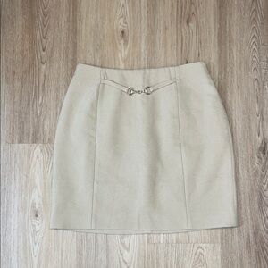H&M Pencil Beige Lined Skirt with Belt Size 2